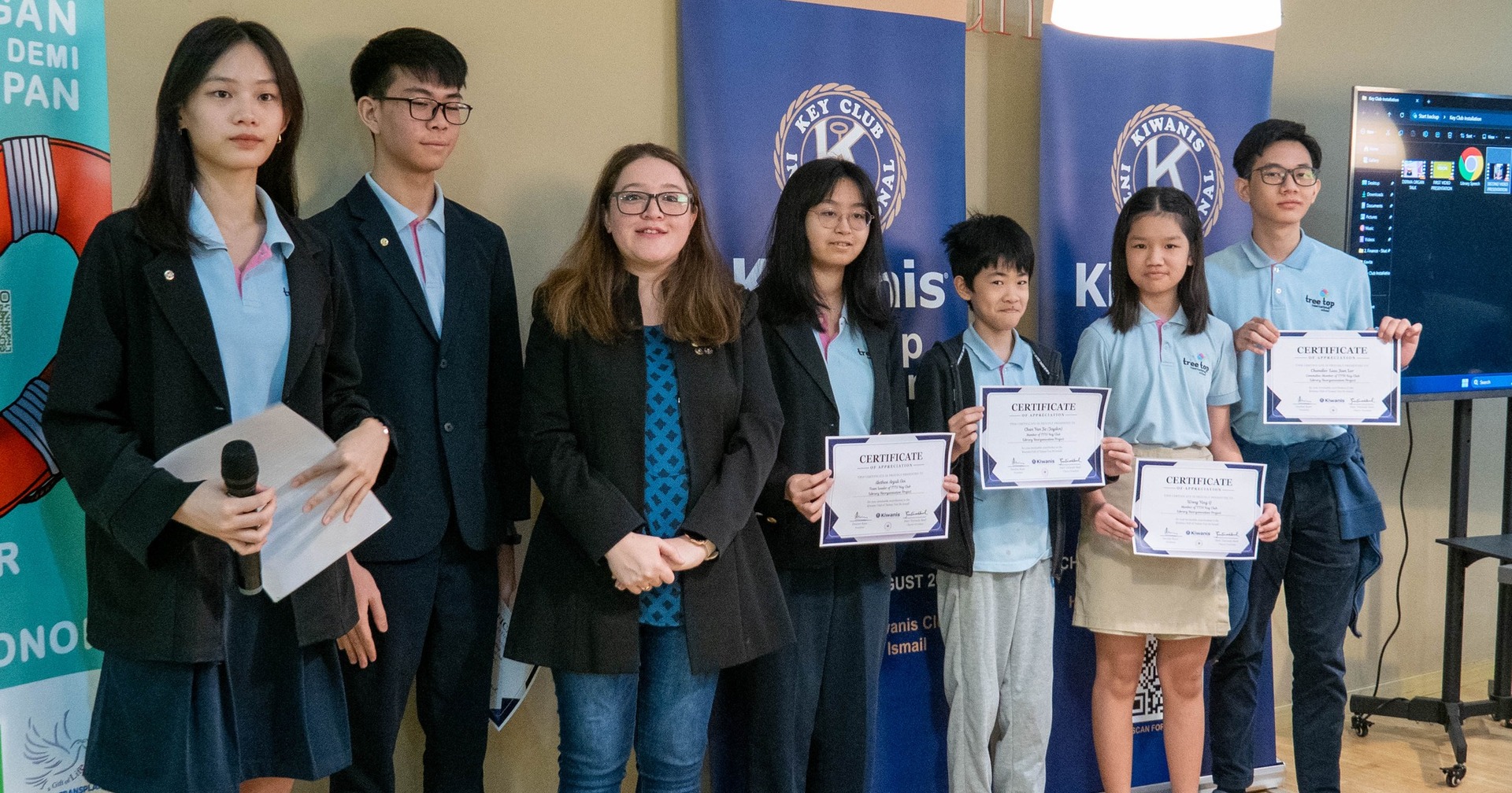 KCTTDI’s Key Club at Tree Top International School (TTIS) BOD Installation